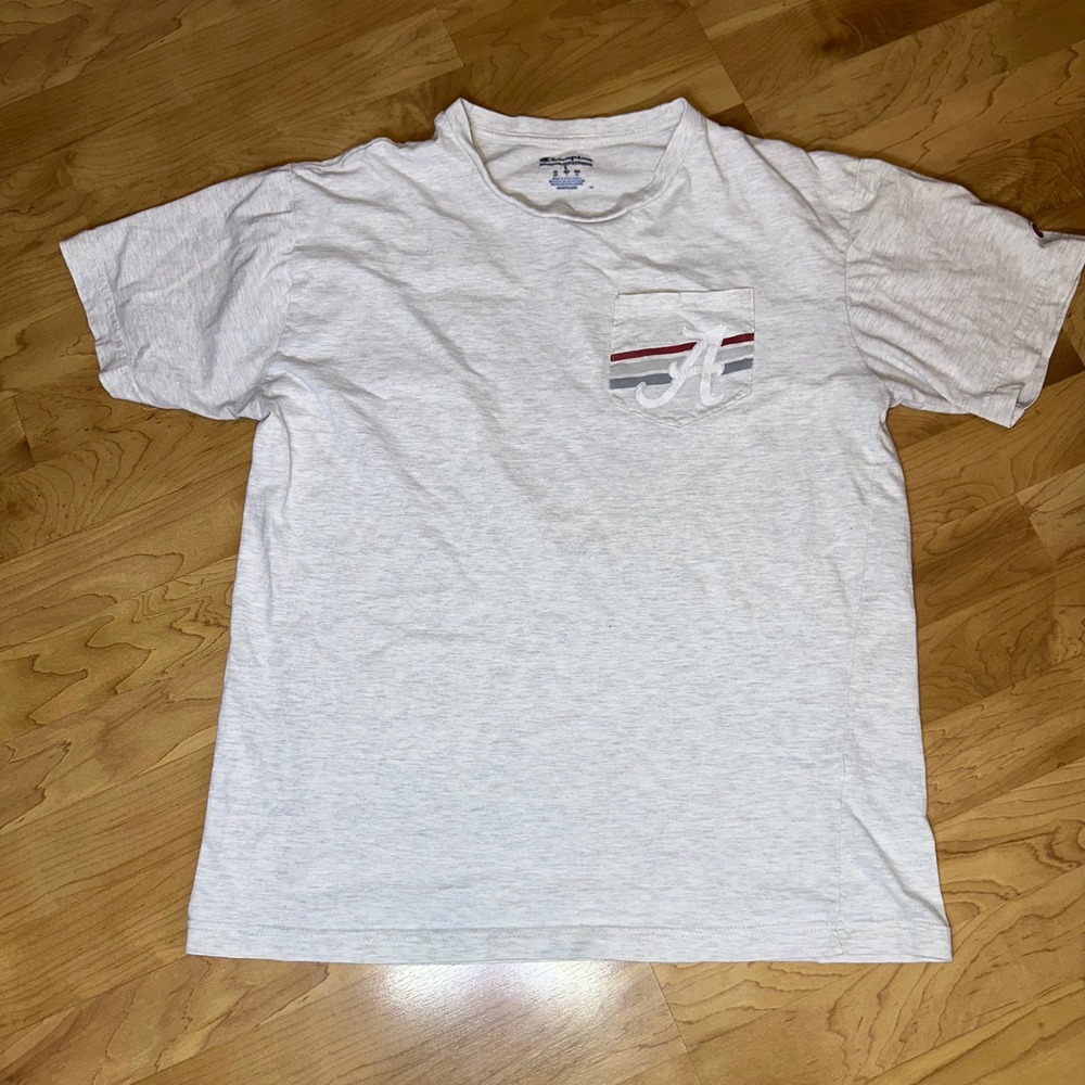 Champion Alabama Crimson Tide Pocket T-Shirt NCAA Heather Gray‎ Large vintage